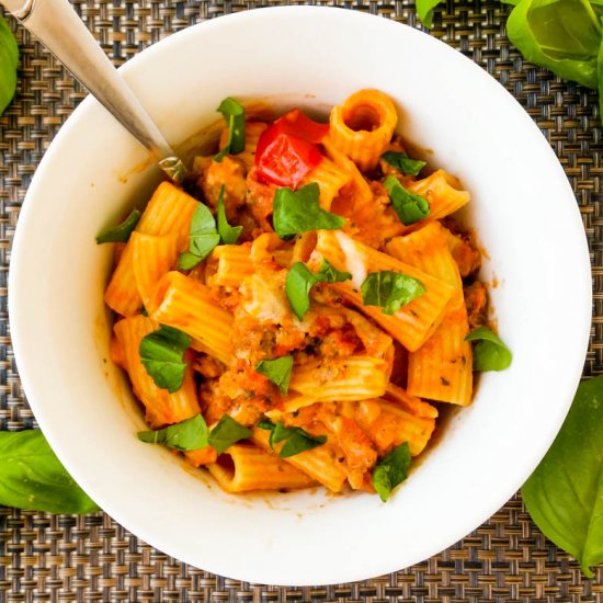 Sausage Rigatoni with Tomato Cream