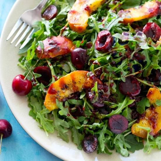 Grilled Peach Arugula Salad