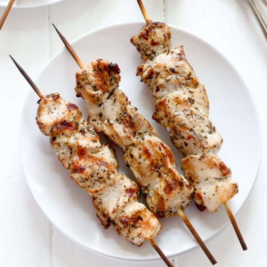 Grilled Italian Chicken Kabobs