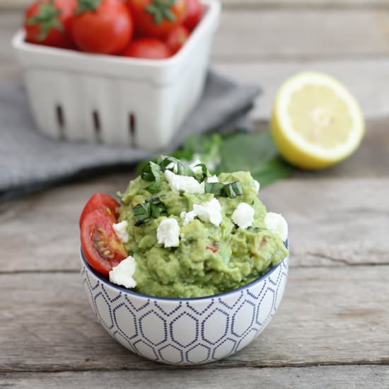 Roasted Garlic and Basil Guacamole