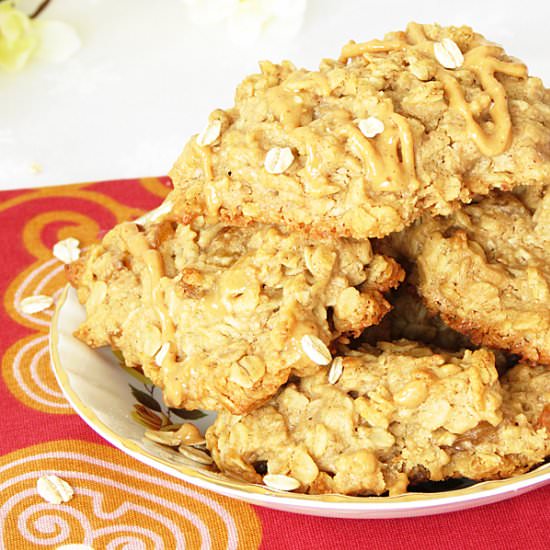 Apple Peanut Butter Oatmeal Cookies