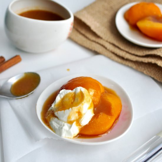 Poached Peaches and Cream