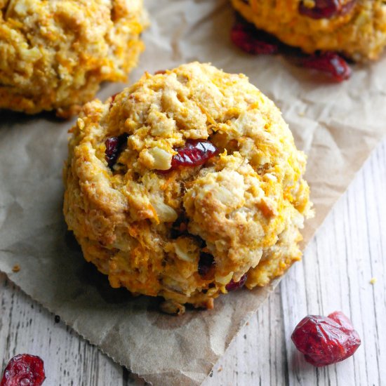 Whole Wheat Carrot Craisin Scones