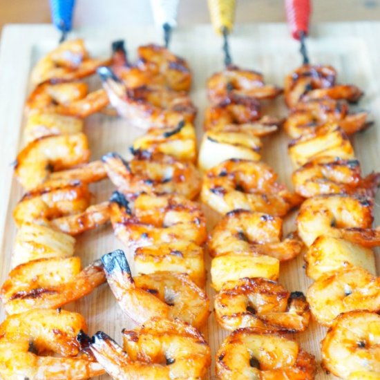 Spicy BBQ Shrimp Skewers