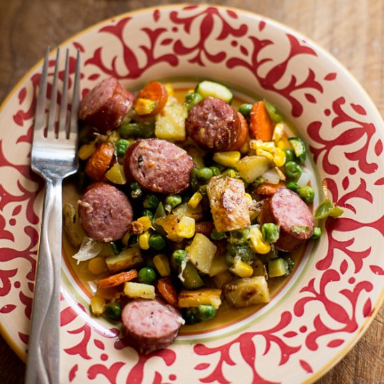 Roasted Kielbasa and Veggies