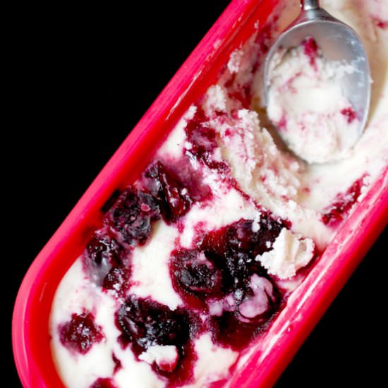 Goat Cheese Cherry Ice Cream