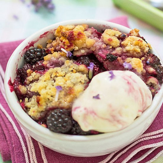 Rasperry-Lavender Crumb Cobbler