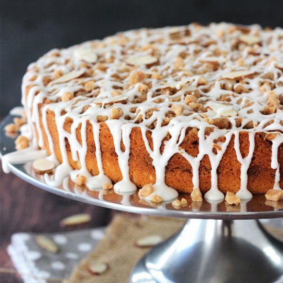 Toffee Almond Streusel Coffee Cake