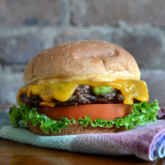 Smokey Black Bean Edamame Burgers