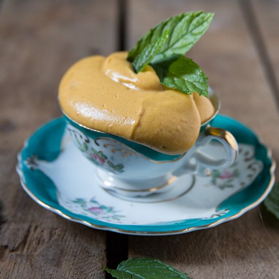 Mint Infused Persimmon Pudding