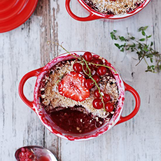 Red Currant and Strawberry Crumble