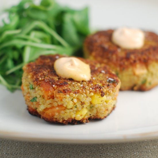 Sweet Potato and Corn Quinoa Cakes