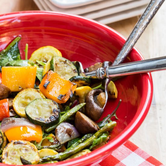 Grilled Vegetable and Kale Salad