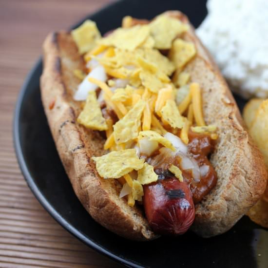 Chili Corn Chip Hot Dogs