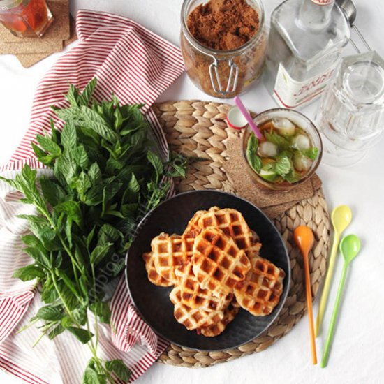 Flaky Waffles with Chorizo