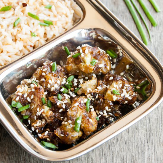 Honey Sesame Cauliflower Nuggets