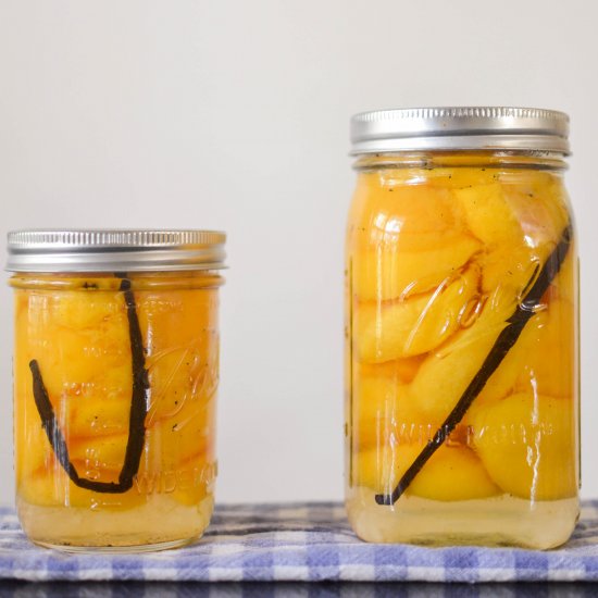 Peaches in Vanilla Bean Syrup