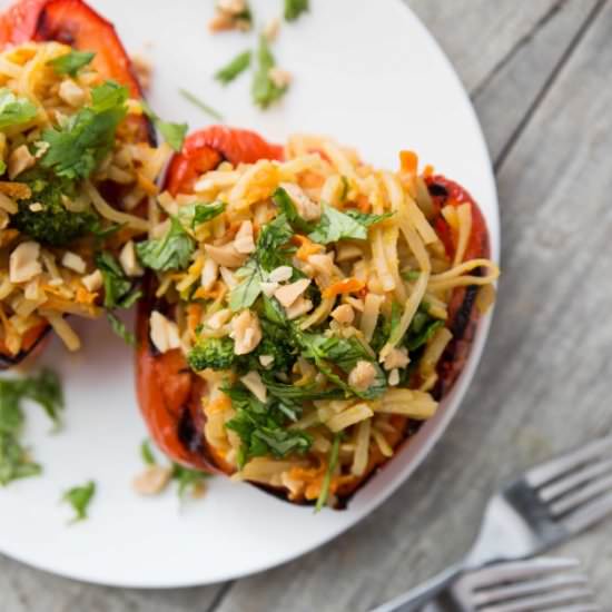 Peanut Ginger Noodle-Stuffed Pepper