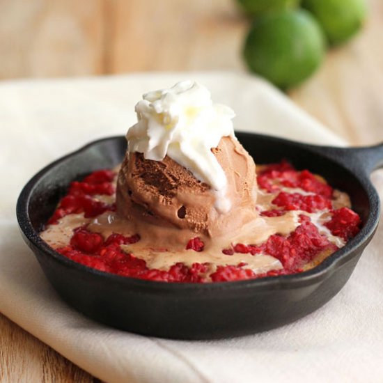 Raspberry Key Lime Skillet Cookie