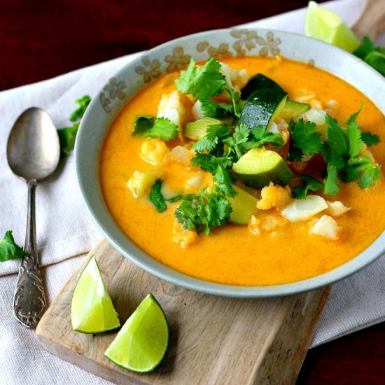 Red Curry Cauliflower And Zucchini