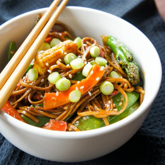 Soba Noodles w/ Stir-Fried Veggies