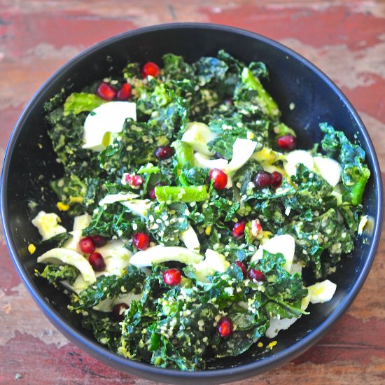 Egg White, Kale & Pomegranate Salad