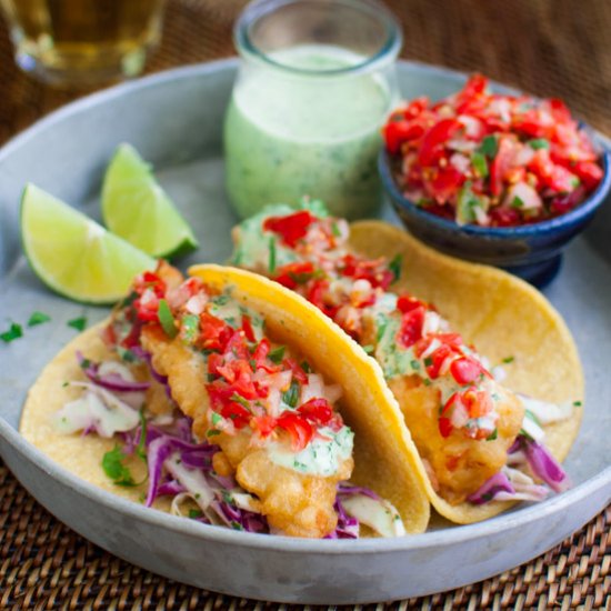 Beer Battered Fish Tacos