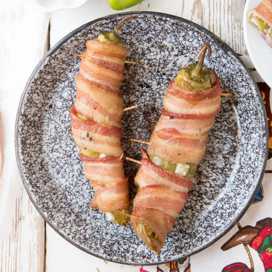 Smoked Bacon-Wrapped Cheese Chilies