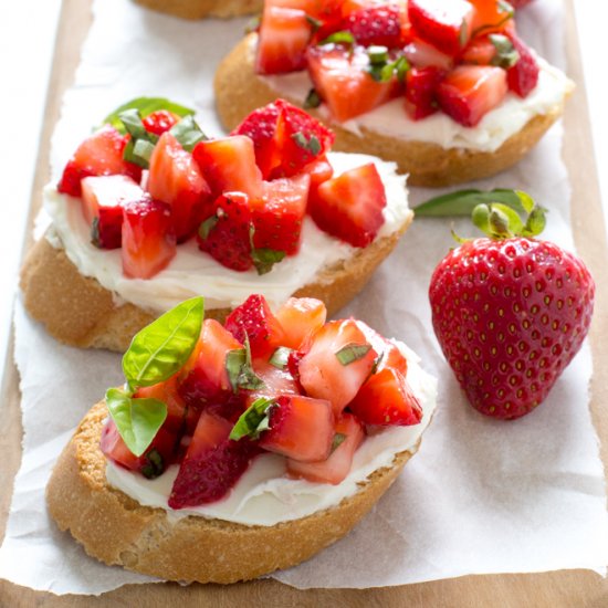 Strawberry Basil Bruschetta