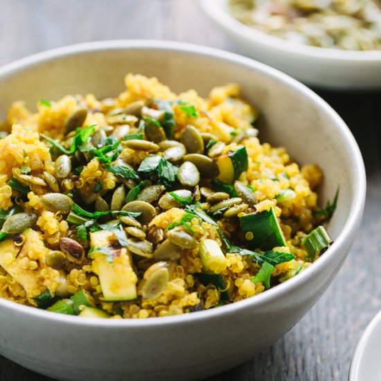 Curried Quinoa with Grilled Zucchini