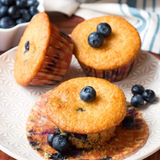 G-free Blueberry Cornbread Muffins