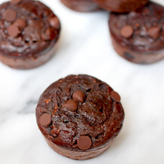 Double chocolate zucchini muffins