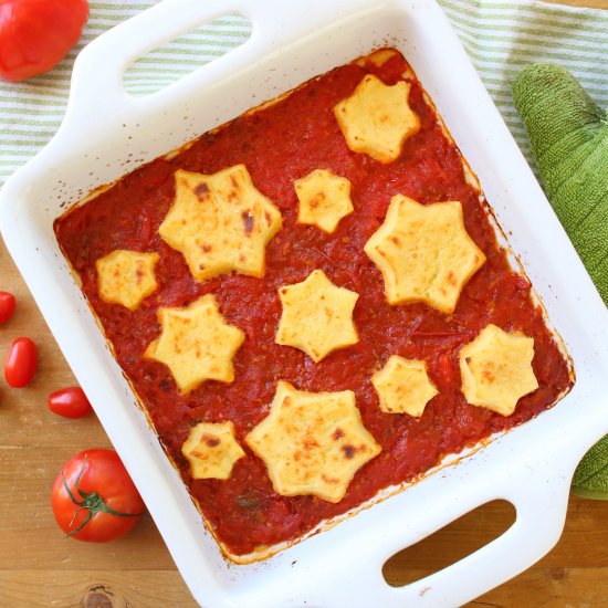 Baked semolina gnocchi with tomato