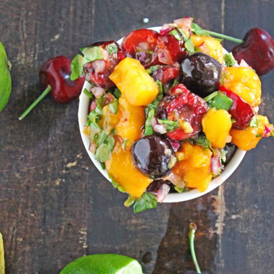 Spicy mango cherry salsa