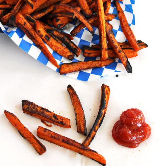 Baked carrot fries