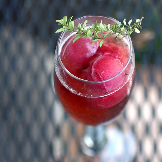 raspberry sorbet and Rosé sipper