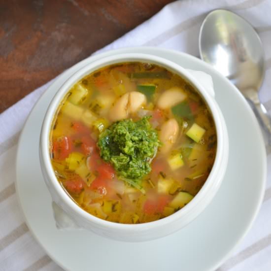 Provencal Vegetable Soup with Pesto