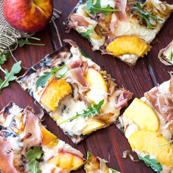 Grilled Peach & Prosciutto Pizza