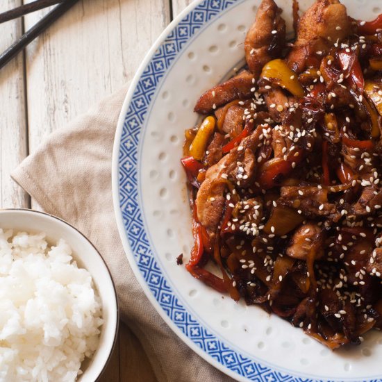 Sweet Peppers Bulgogi Chicken