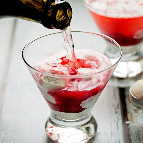 Raspberry Vodka with a Wine Float