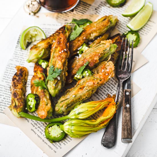 Jalapeño Popper Squash Blossoms