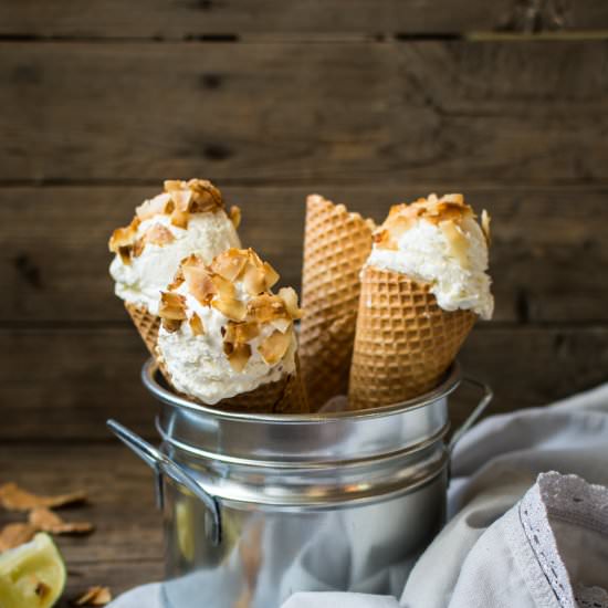 Coconut Lime Cheesecake Ice Cream