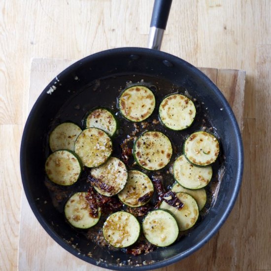 Grilled Courgettes with Dried Tomatoes