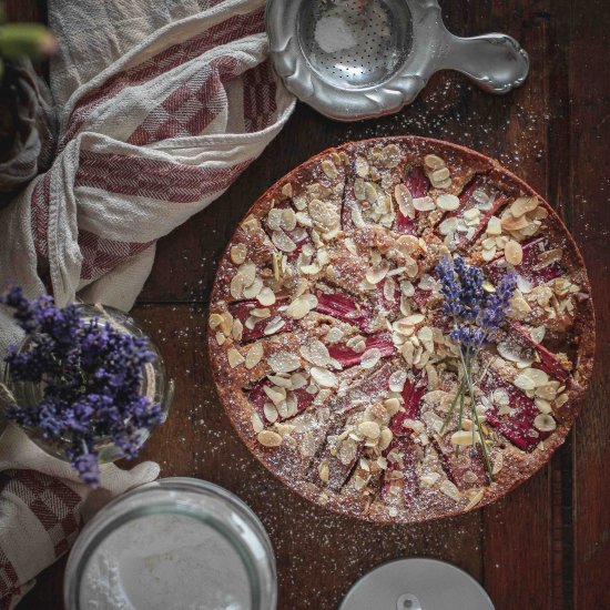 Almond Cake with Rhubarb