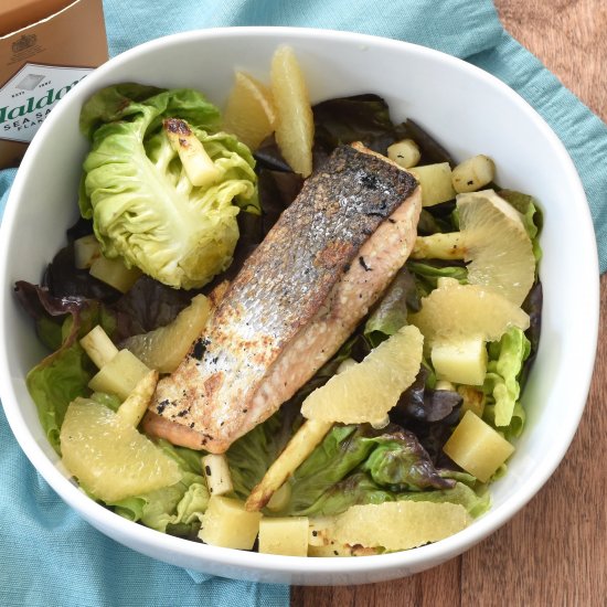 Charred Asparagus Salmon Salad