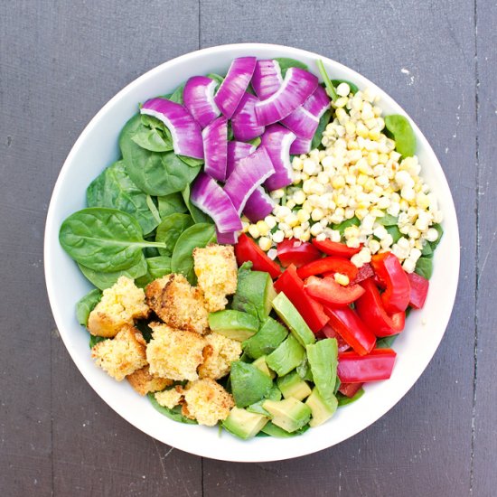 Southwest Salad Cornbread Croutons