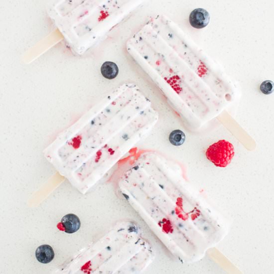 Berry Ice Cream Popsicles