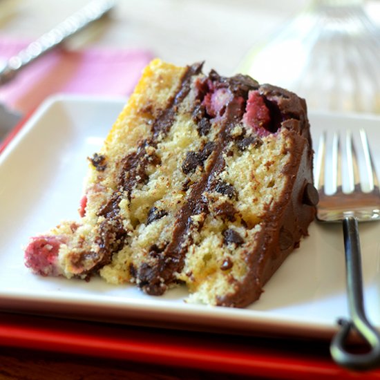 Raspberry Chocolate Chip Cake