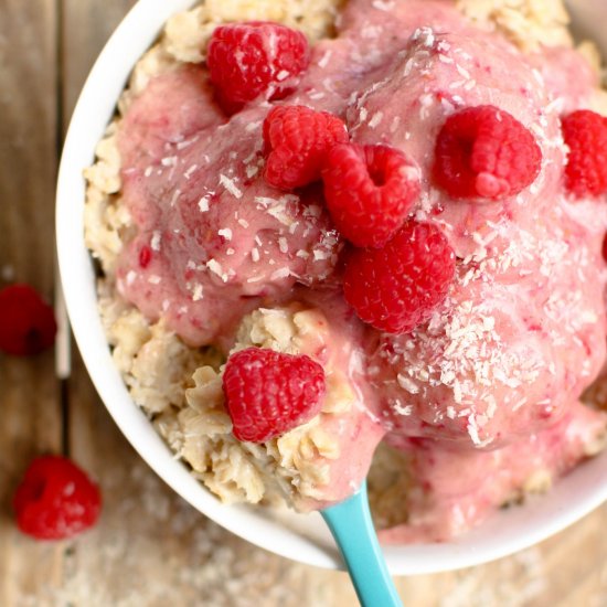 Coconut Raspberry Ice Cream Oatmeal