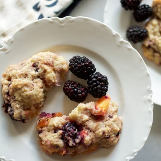 Nectarine and Blackberry Scones